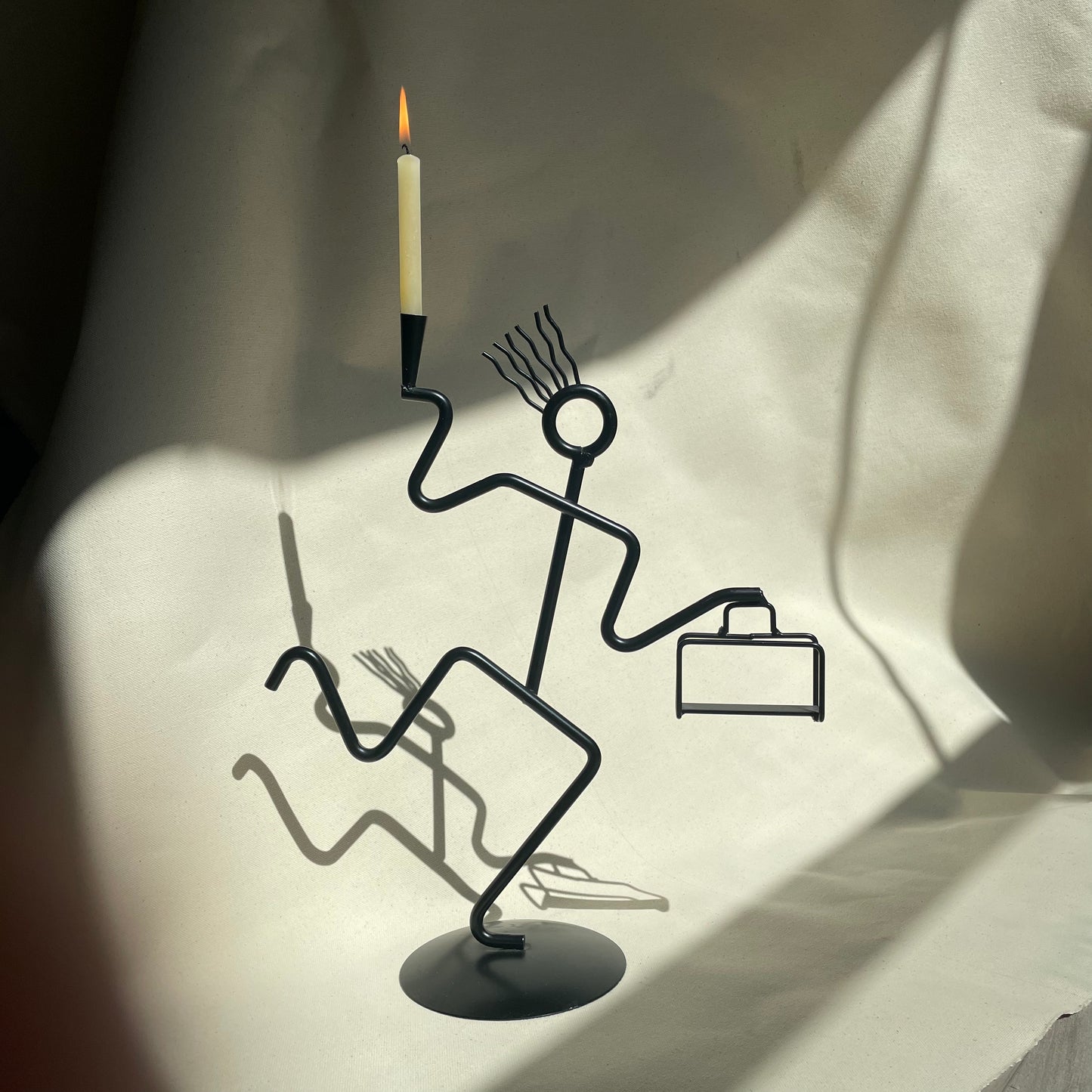 Kokopelli Vintage Memphis Metal Sculpture