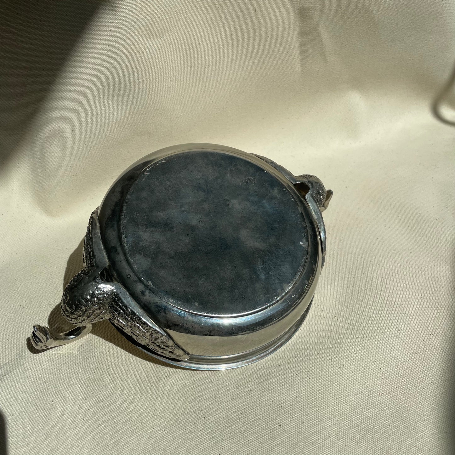 Vintage Silver-Plated Dual Swan Bowl