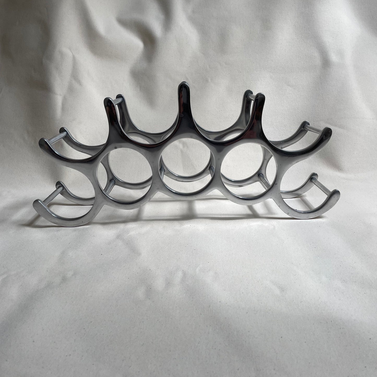 9 Bottle Sculptural Metal Wine Rack