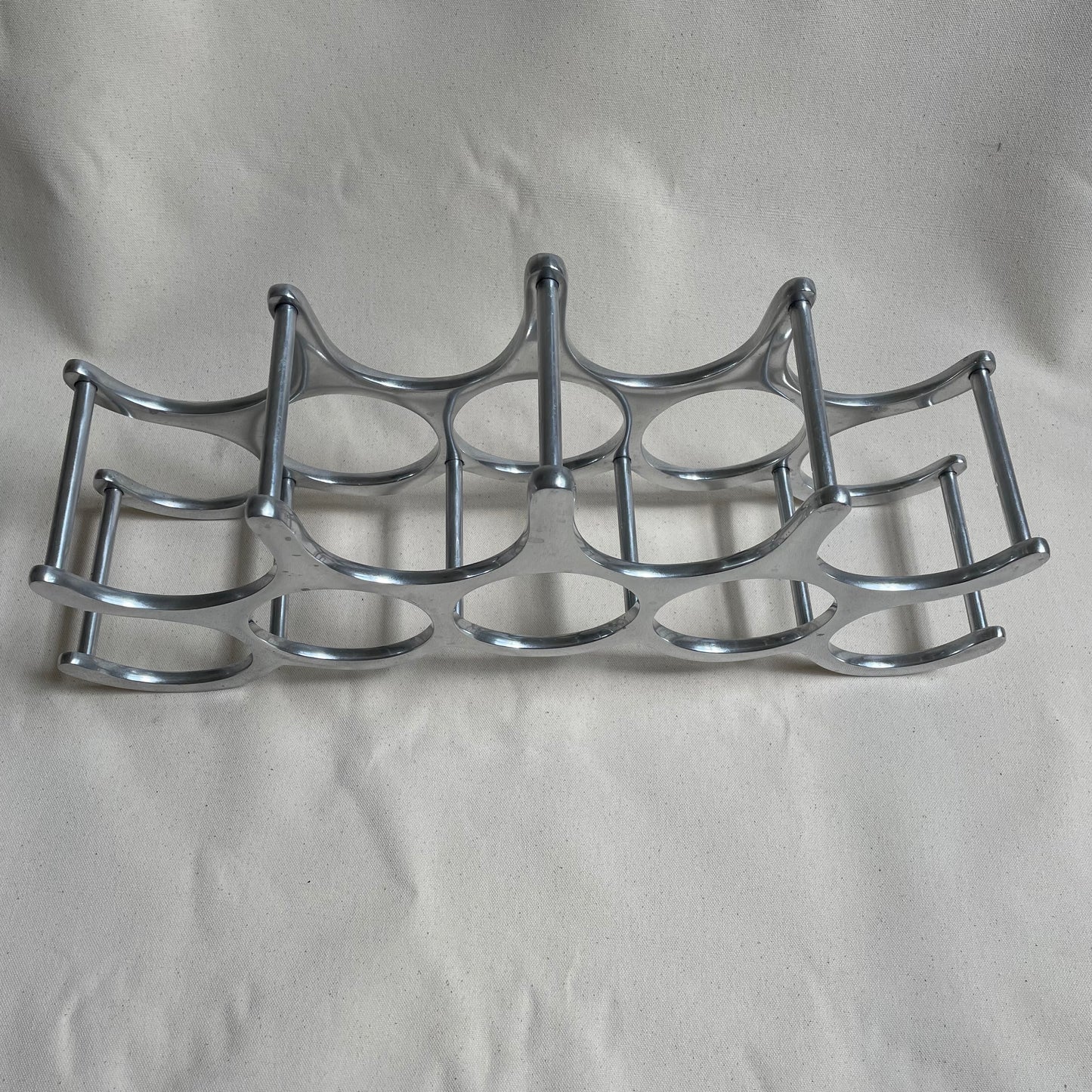 9 Bottle Sculptural Metal Wine Rack