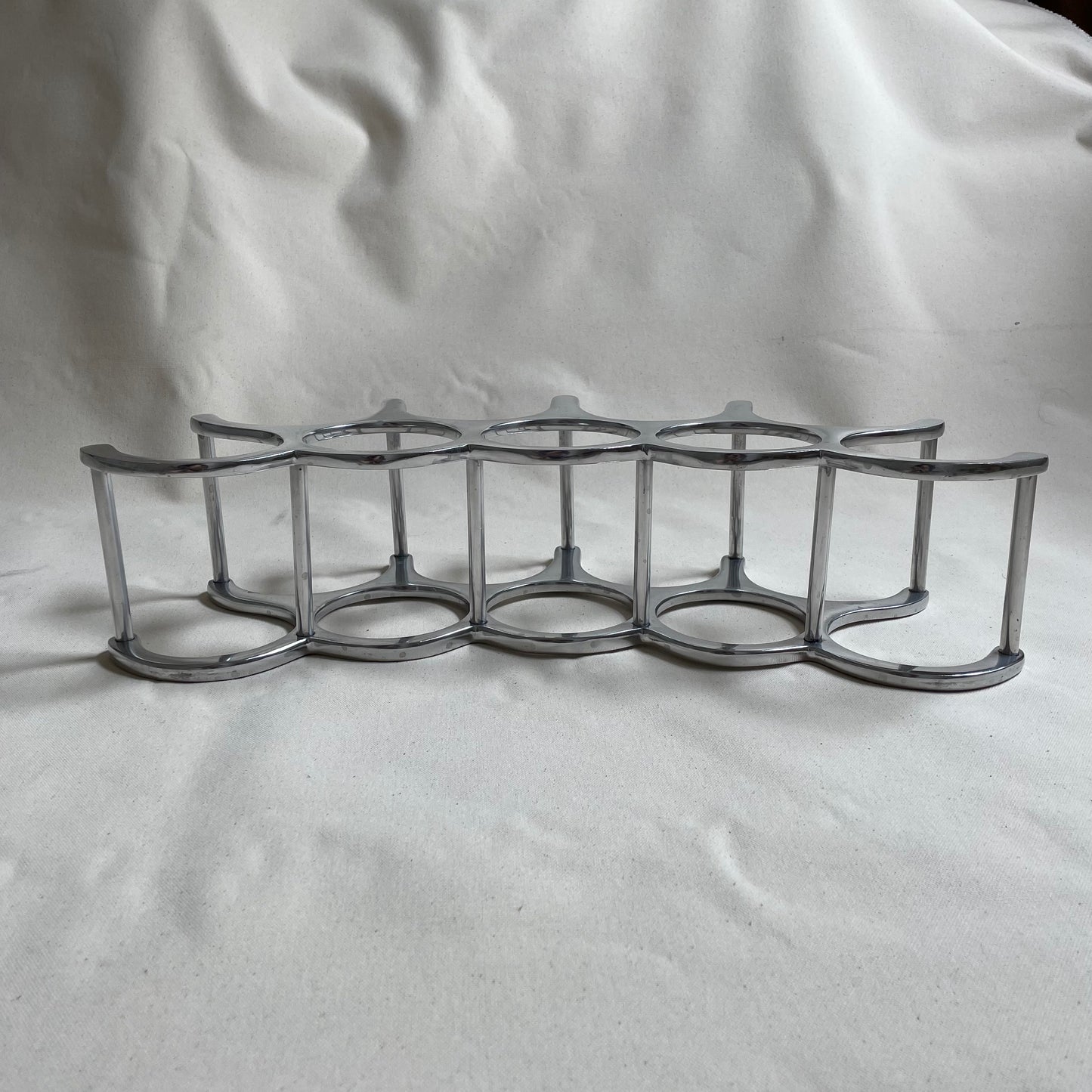 9 Bottle Sculptural Metal Wine Rack