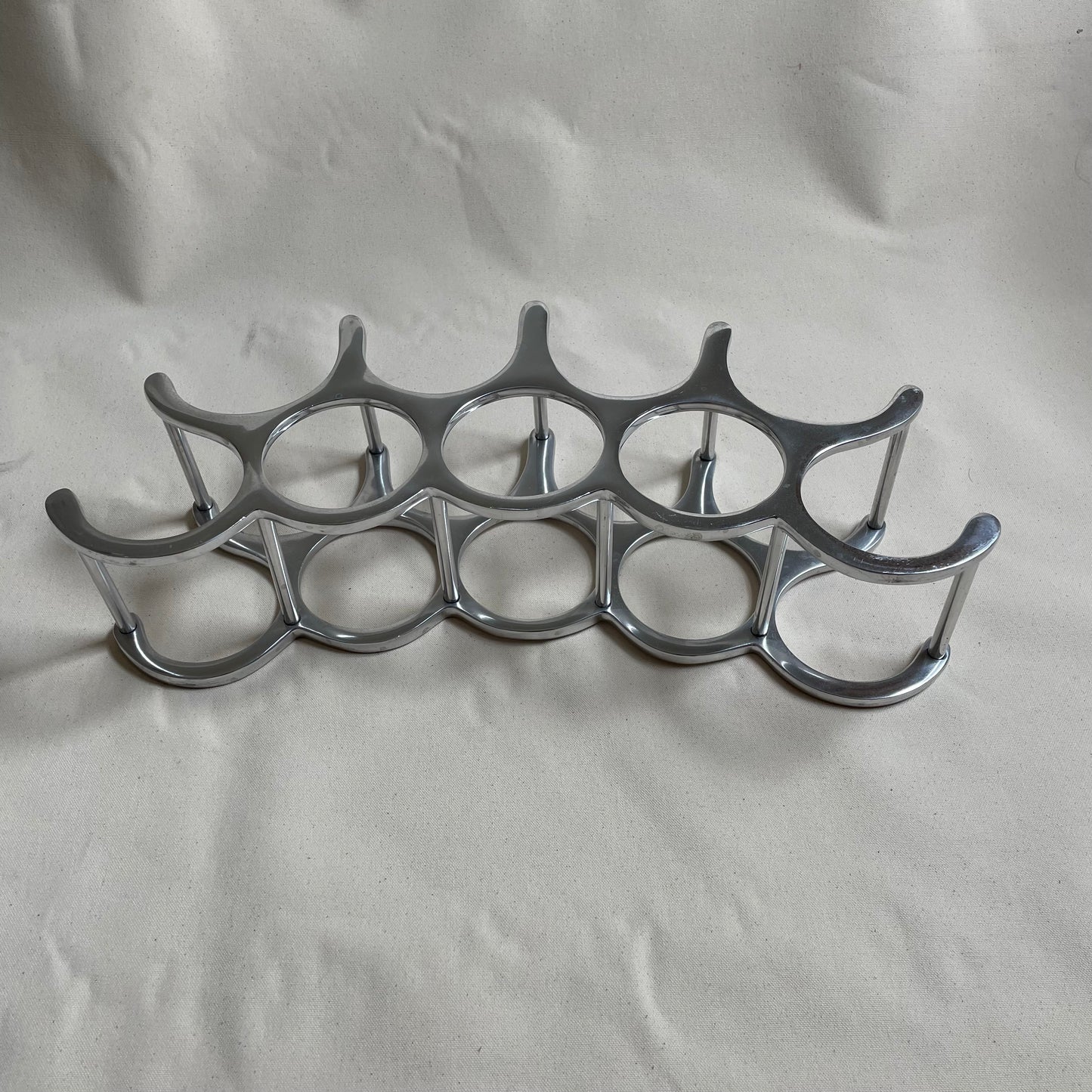 9 Bottle Sculptural Metal Wine Rack