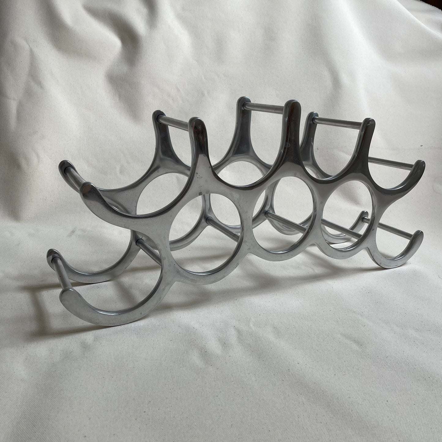 9 Bottle Sculptural Metal Wine Rack