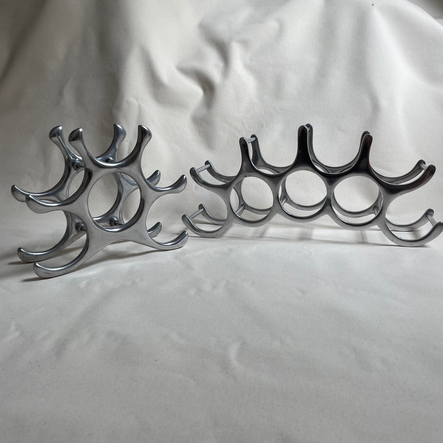 9 Bottle Sculptural Metal Wine Rack