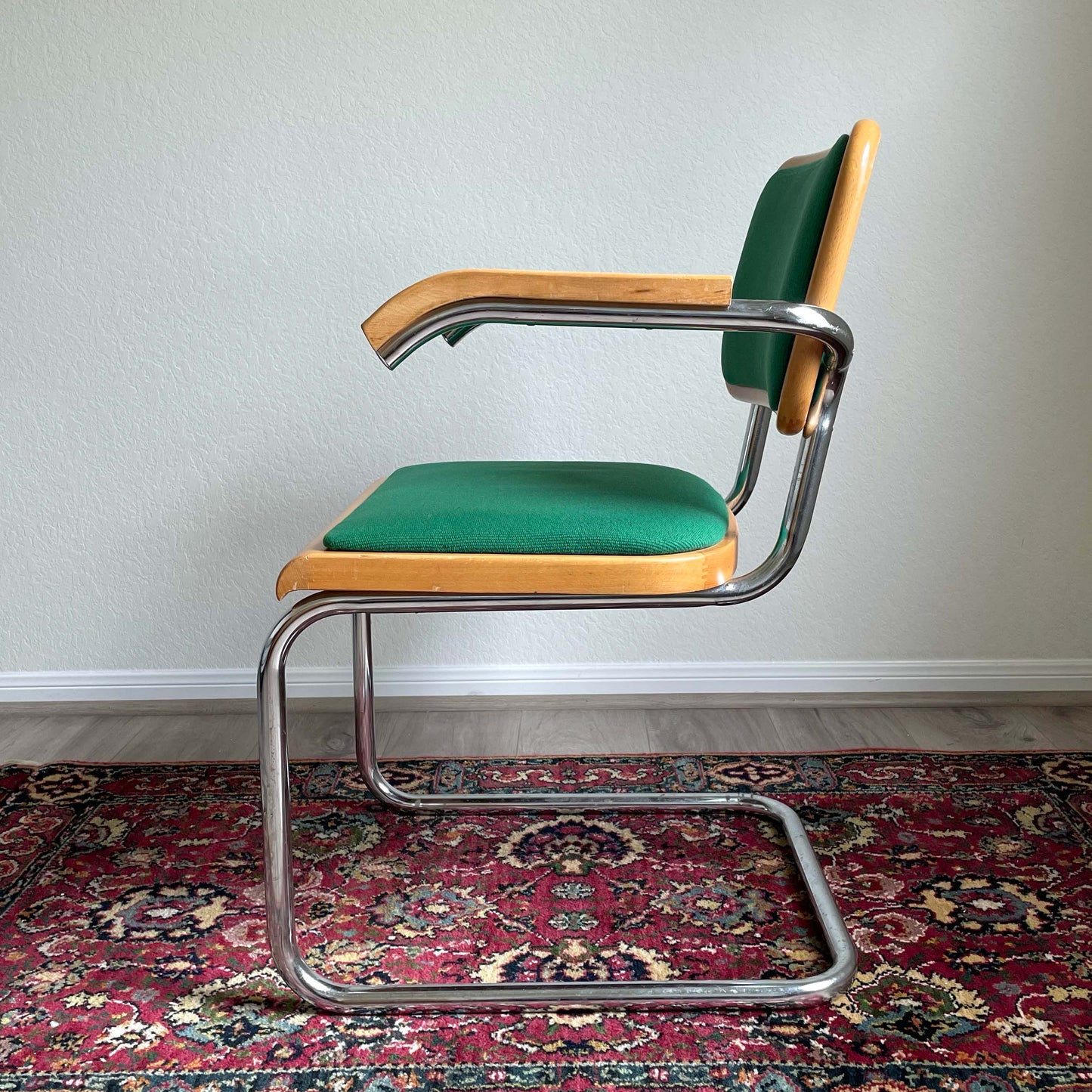 Marcel Breuer Emerald Color Cesca Style Arm Chair