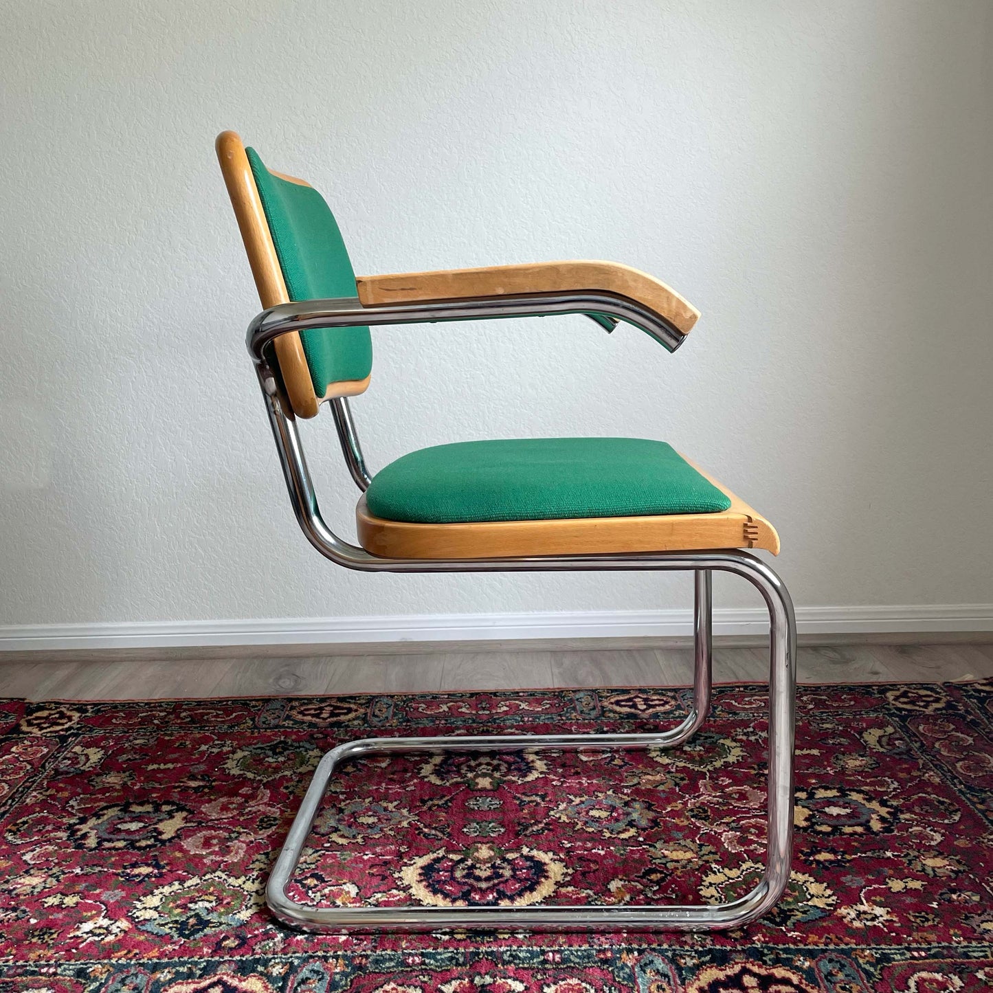 Marcel Breuer Emerald Color Cesca Style Arm Chair