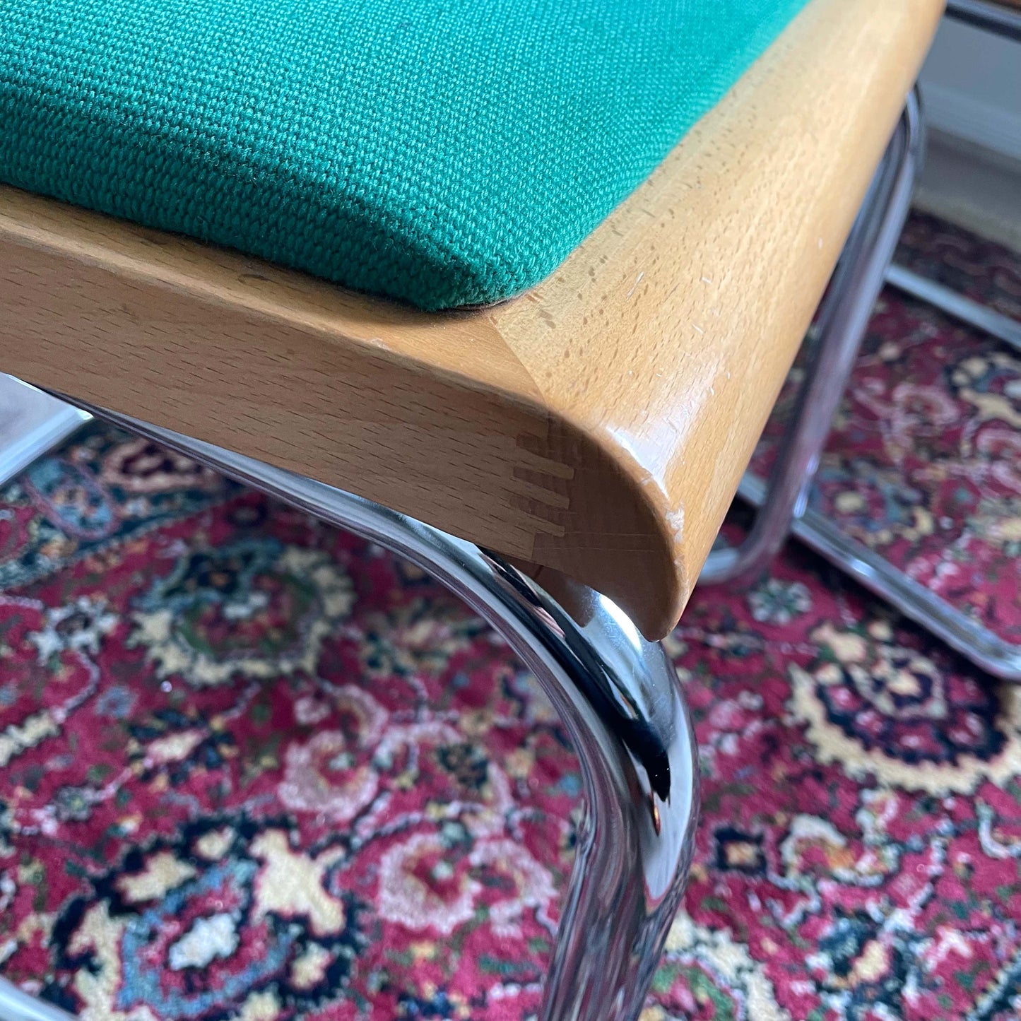 Marcel Breuer Emerald Color Cesca Style Arm Chair