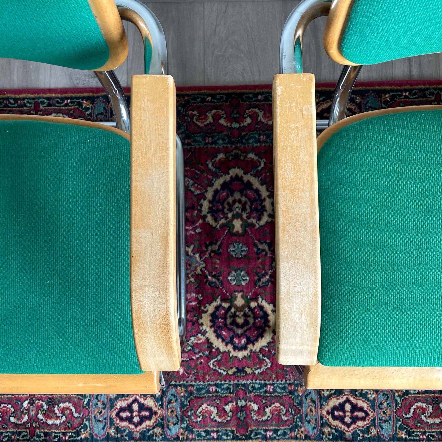 Marcel Breuer Emerald Color Cesca Style Arm Chair