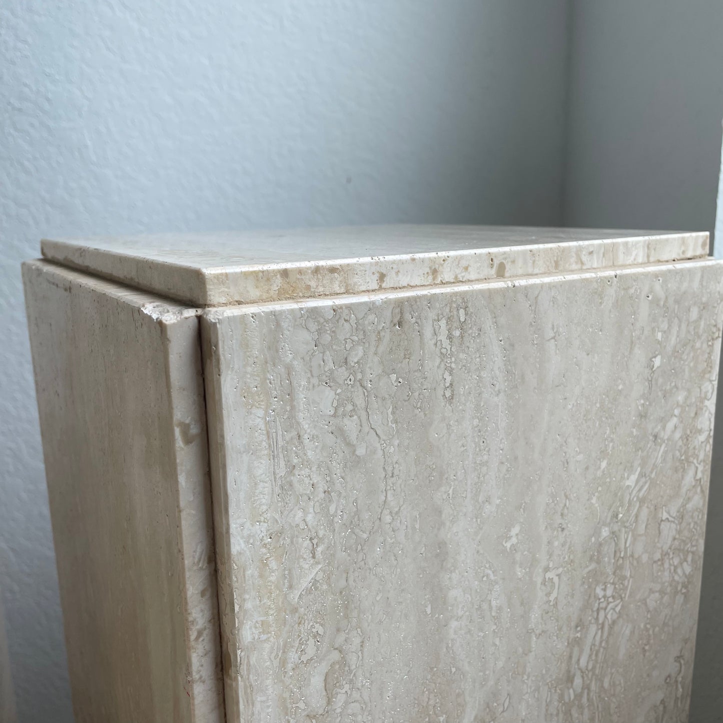 Set of 3 Vintage Italian Travertine Pedestal, Circa 1970's