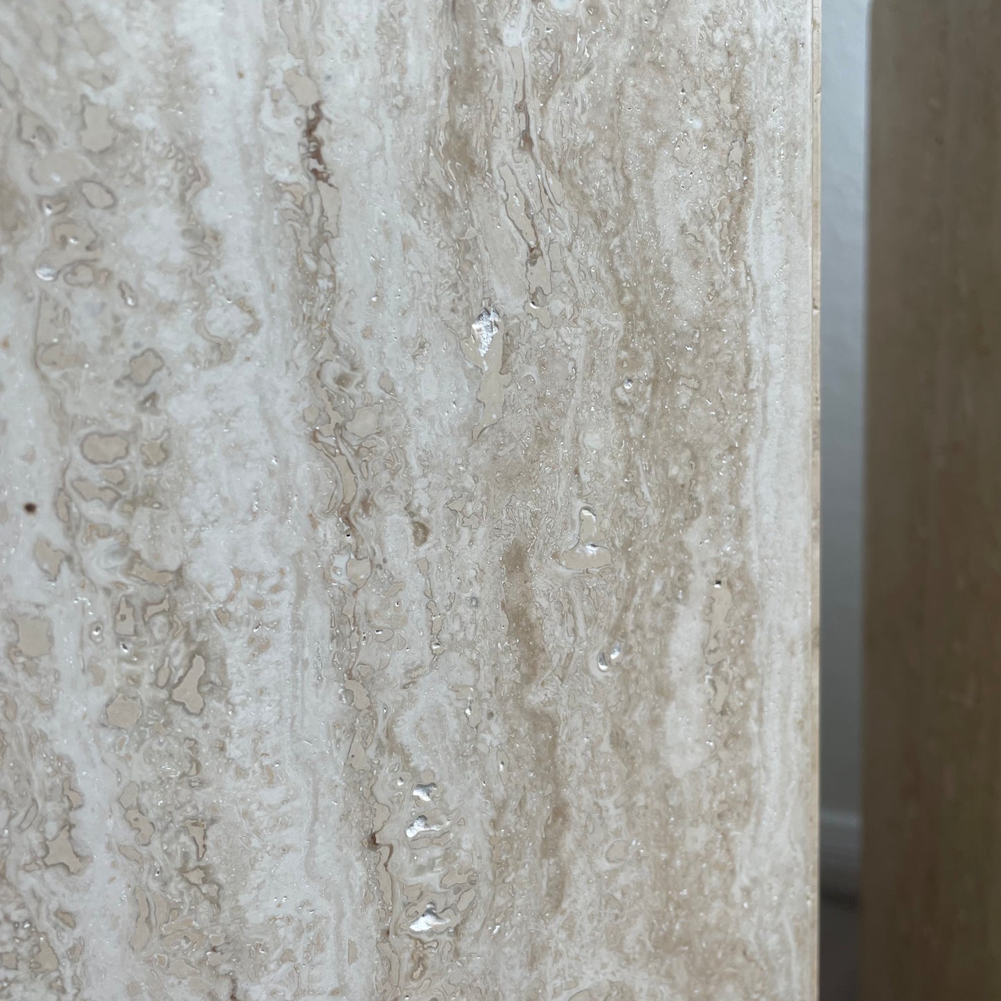 Set of 3 Vintage Italian Travertine Pedestal, Circa 1970's