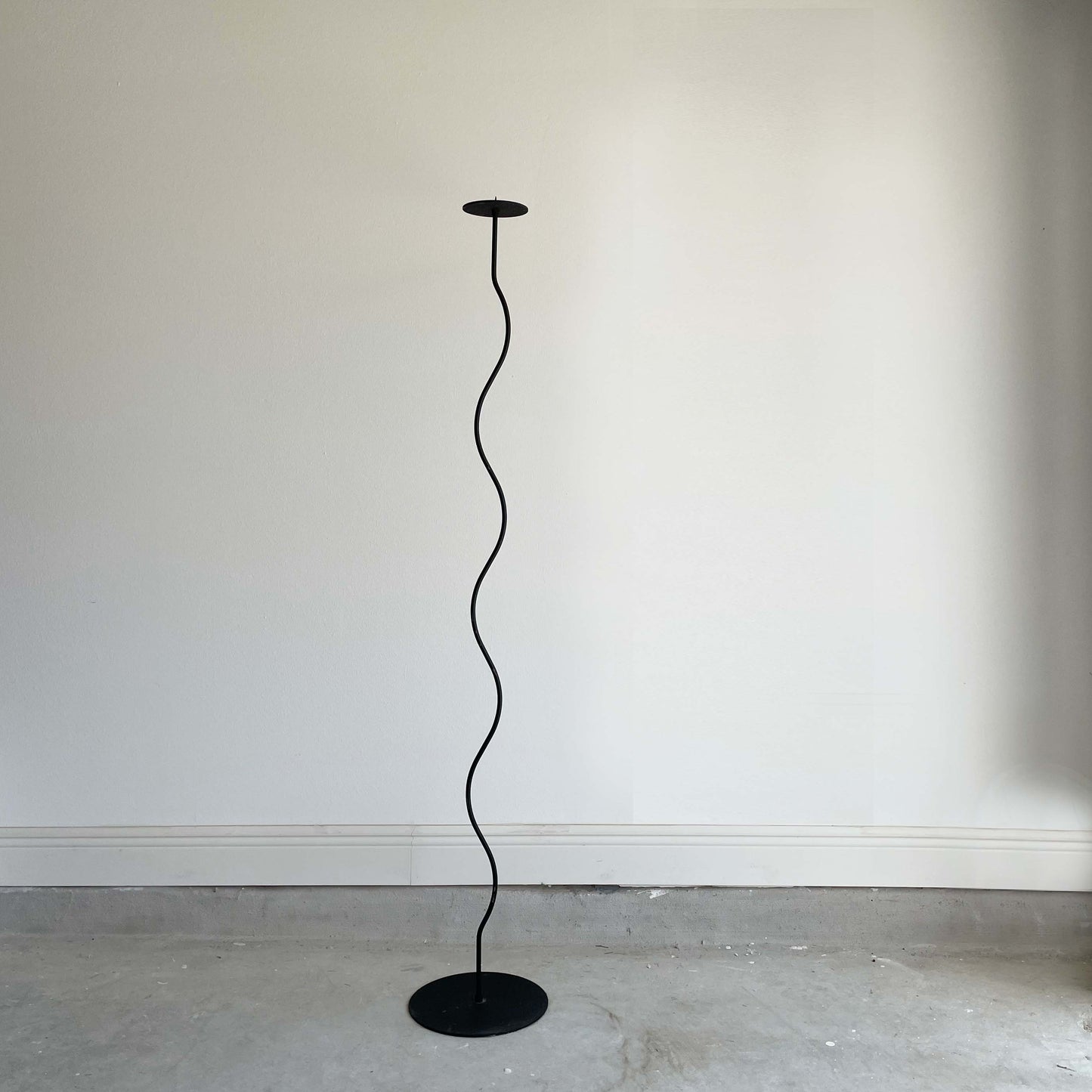 Postmodern Iron Squiggle Floor Candle Holder