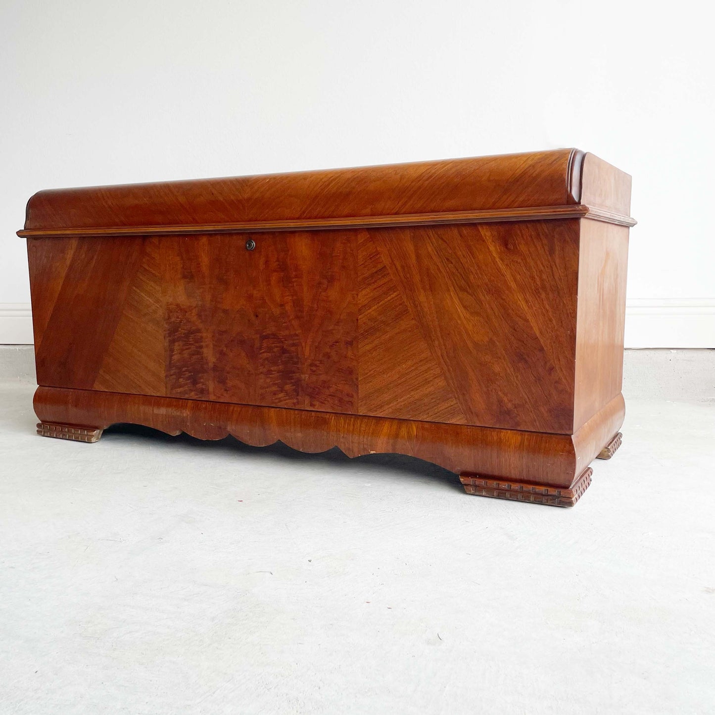 1940's Lane Furniture Waterfall Art Deco Cedar Blanket Chest