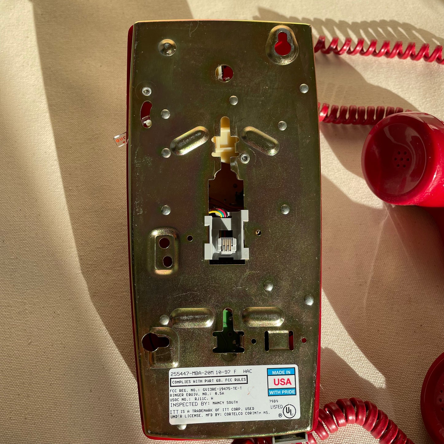 Vintage Red Telephone, Wall Hung
