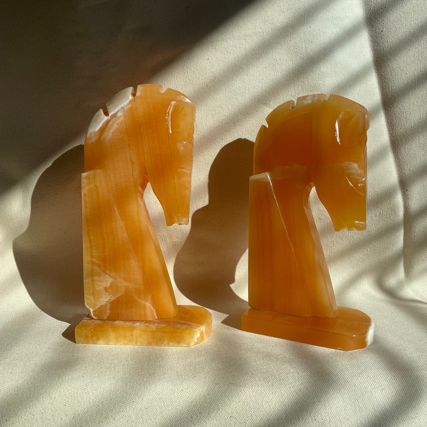 Set of Two Vintage Orange Horse Bookends