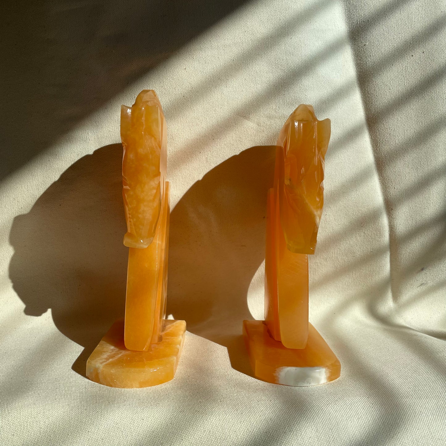 Set of Two Vintage Orange Horse Bookends