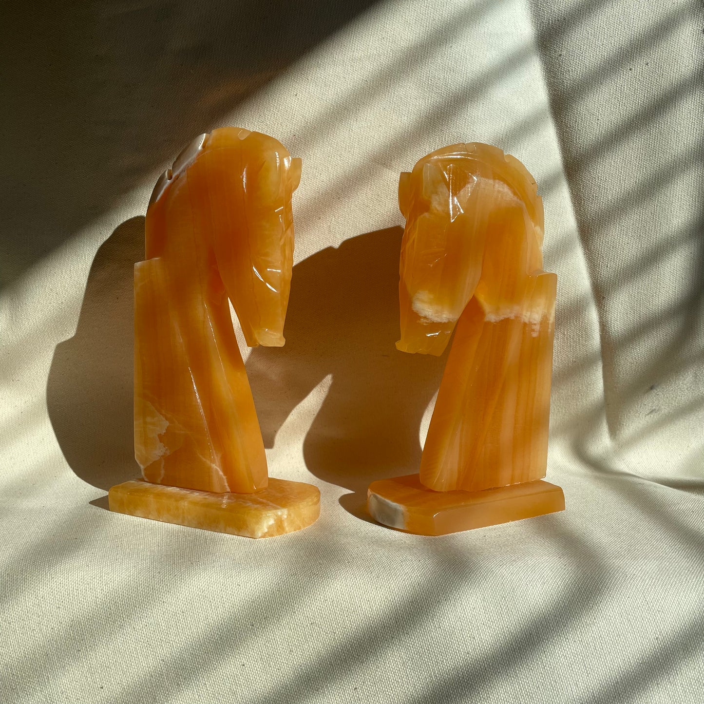 Set of Two Vintage Orange Horse Bookends