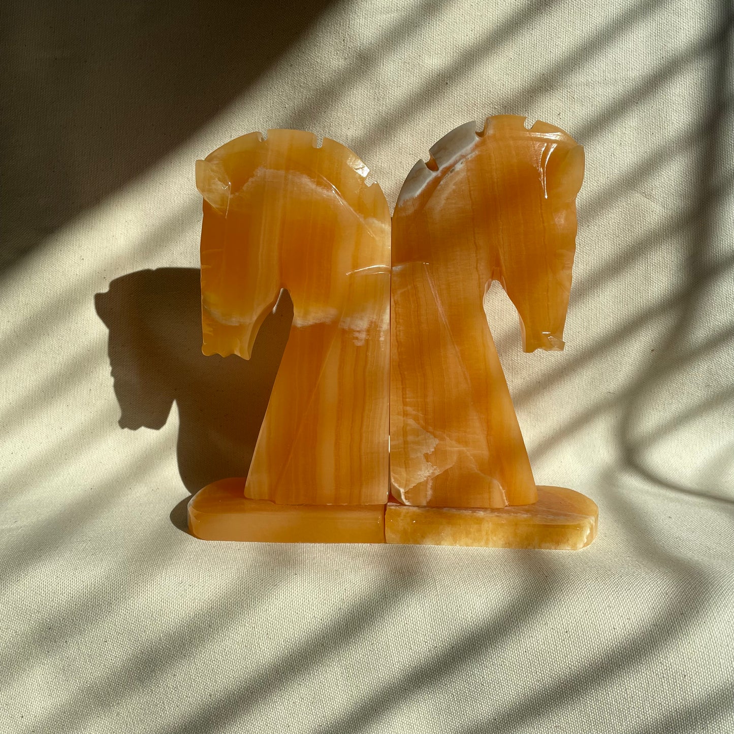 Set of Two Vintage Orange Horse Bookends
