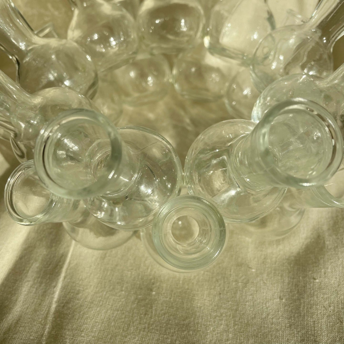 Vintage 2 Piece Clustered Glass Frog Propagation Vase