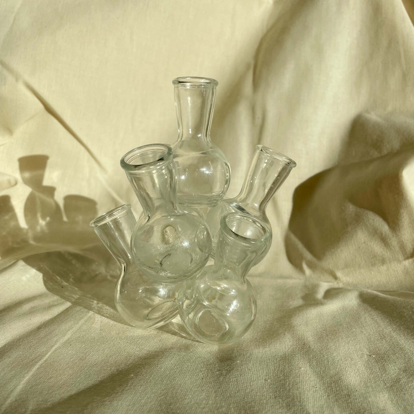 Vintage 2 Piece Clustered Glass Frog Propagation Vase
