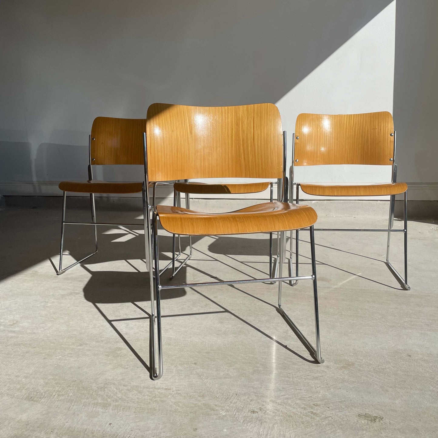 Set of 4: David Rowland 40/4 Bentwood Stackable Chair
