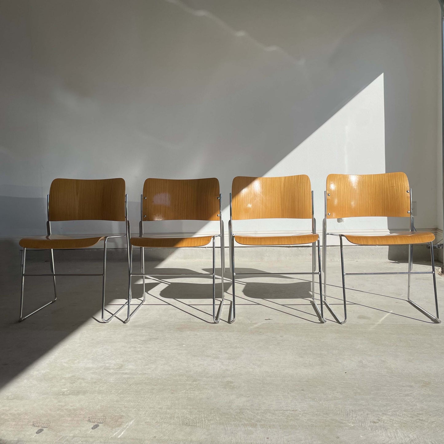 Set of 4: David Rowland 40/4 Bentwood Stackable Chair