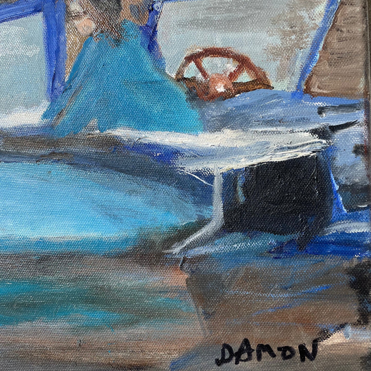 Cowboy on a Boat: Original Artwork, Signed