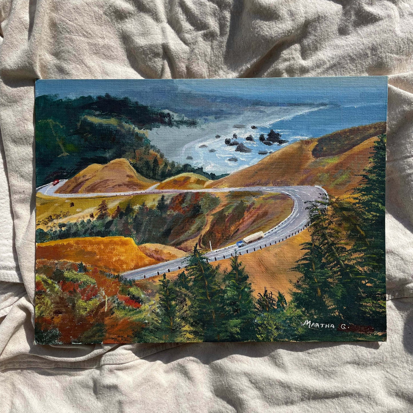 Scenic Landscape: Headed to the Beach, Original Artwork, Signed