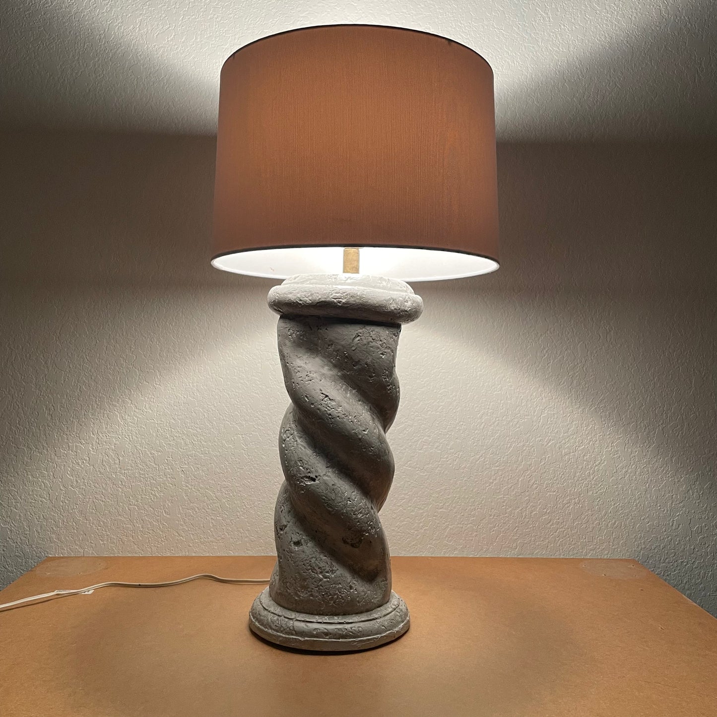 Michael Taylor Style Plaster Spiral Twist Table Lamp: See Shipping Details