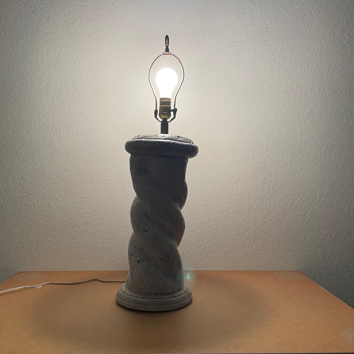 Michael Taylor Style Plaster Spiral Twist Table Lamp: See Shipping Details