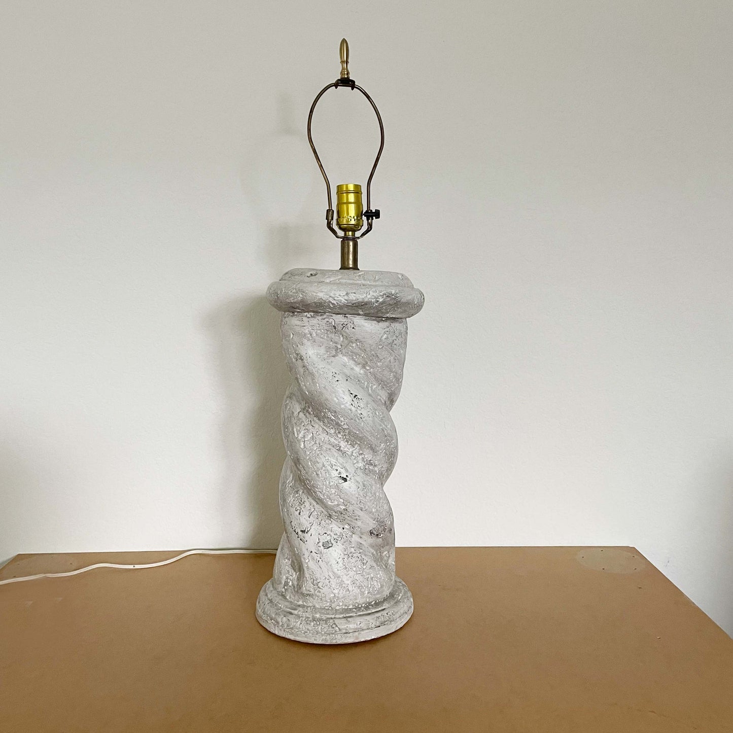 Michael Taylor Style Plaster Spiral Twist Table Lamp: See Shipping Details
