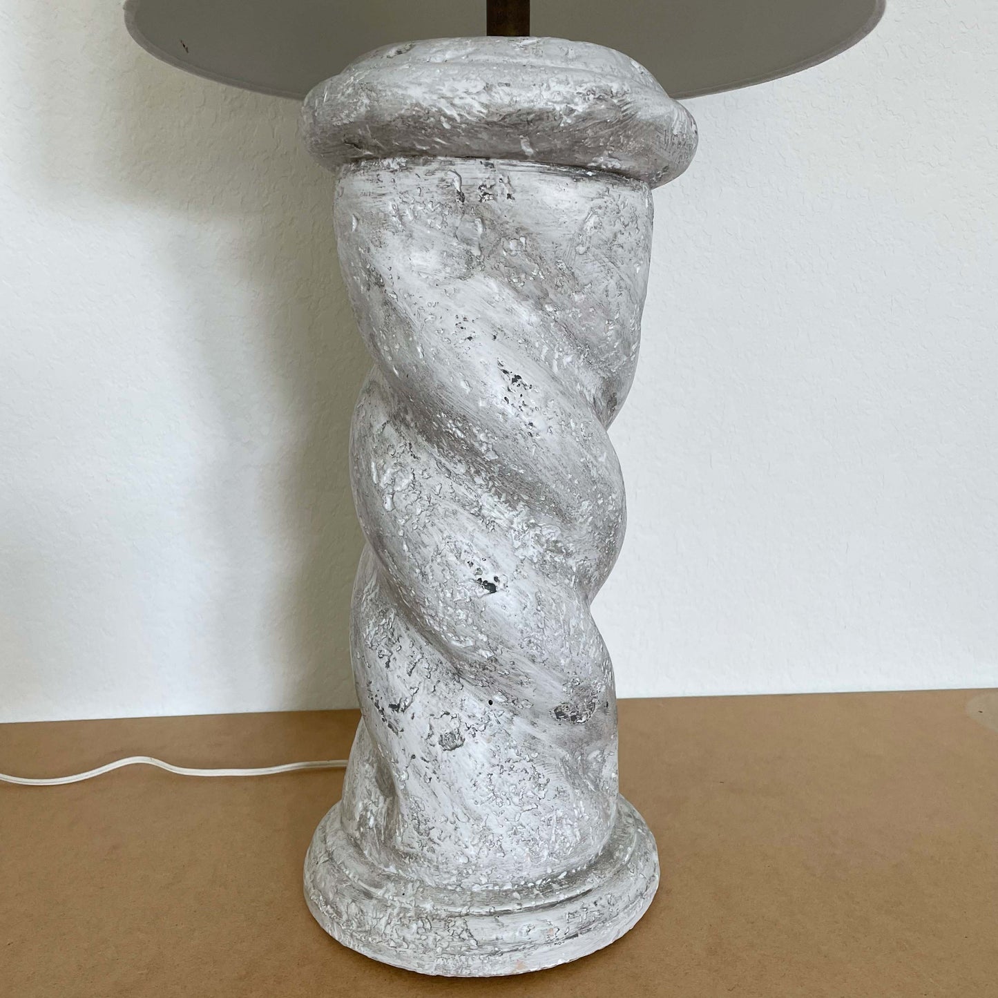 Michael Taylor Style Plaster Spiral Twist Table Lamp: See Shipping Details