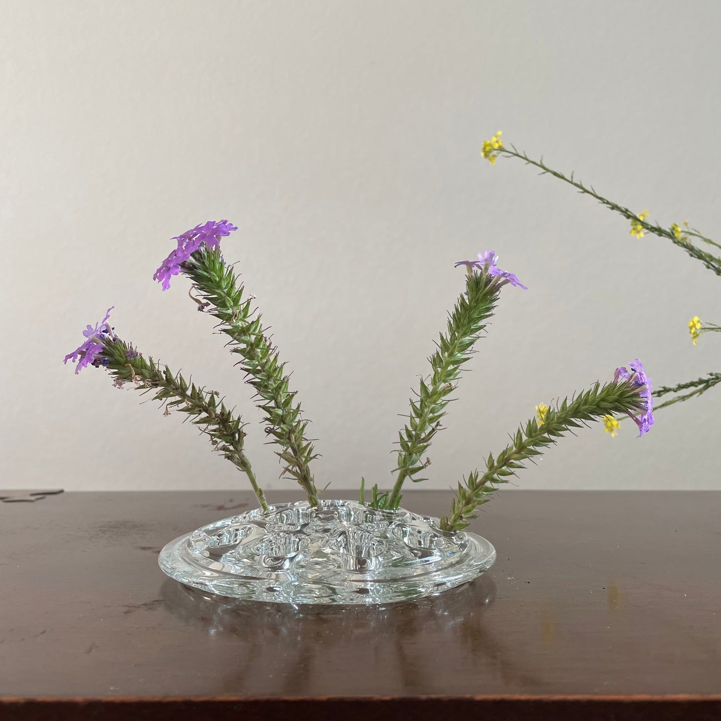 Vintage Glass Flower Frog Floral Arrangement Holder, x3