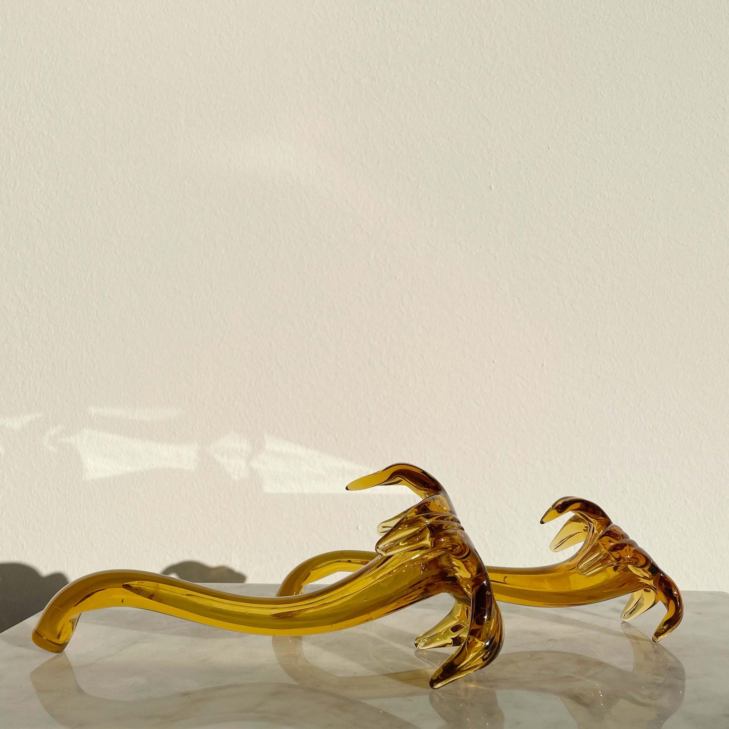 Hand Blown Lily Glass Trumpet Flower Bud Vase x1