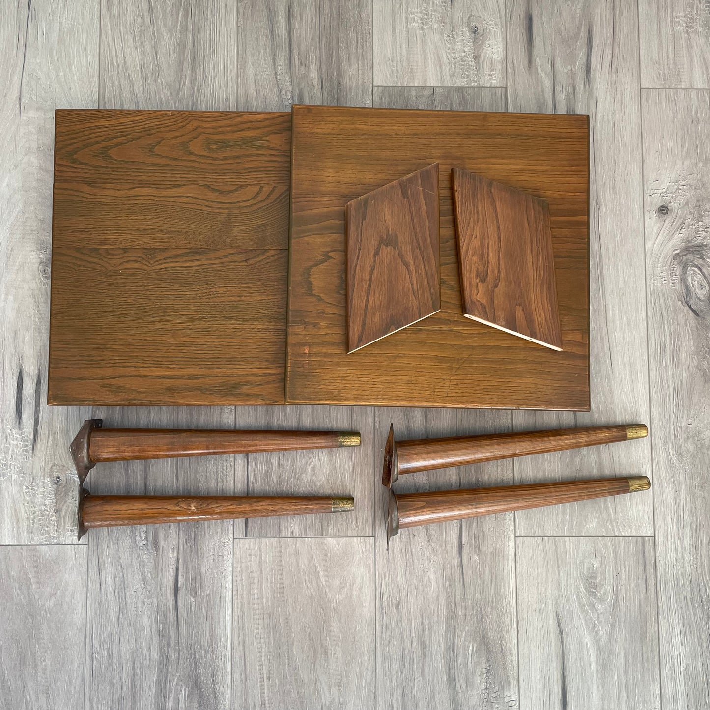 MCM Step-Back Tiered End Table with Angled Peg Legs