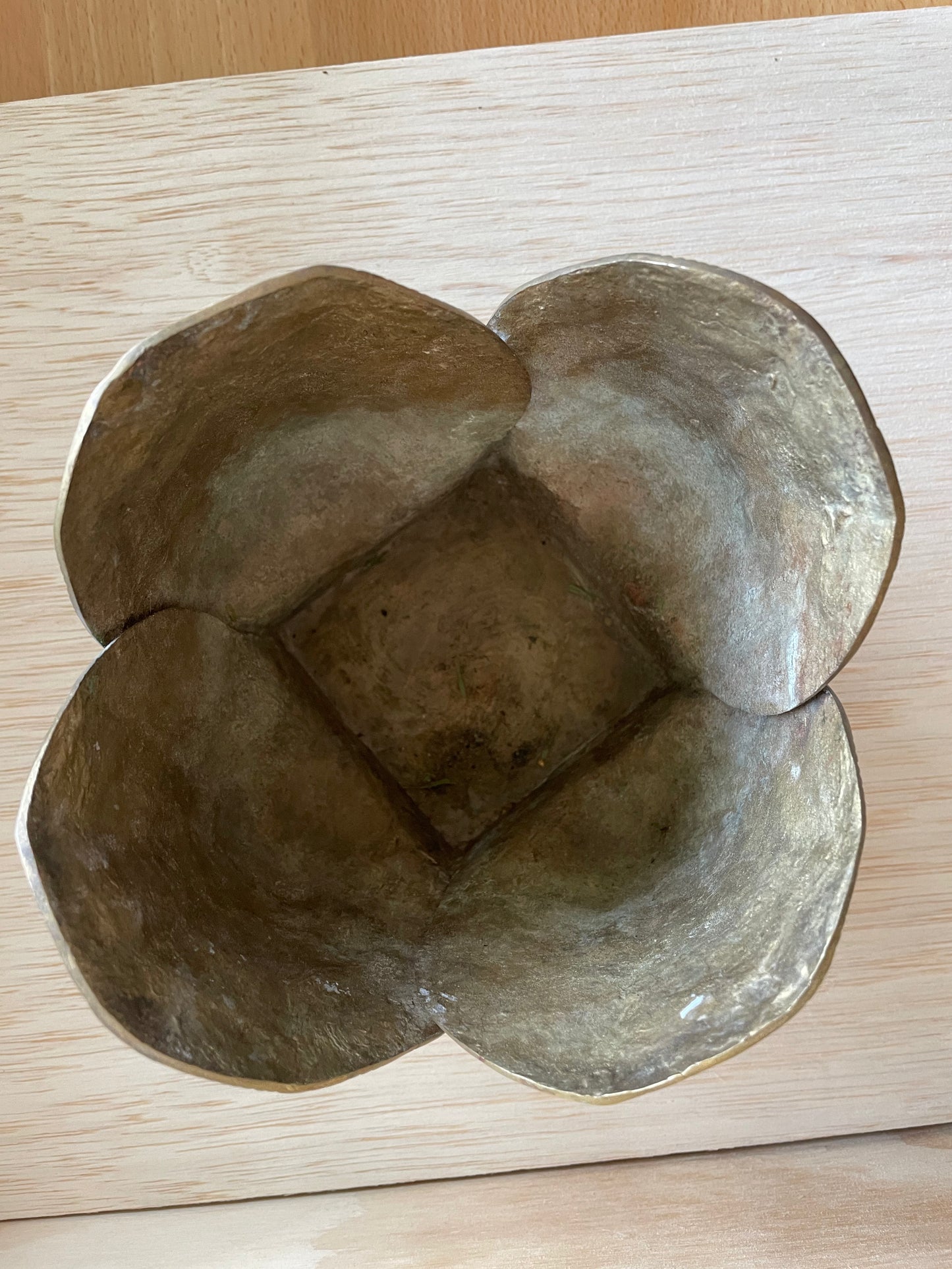 Vintage Brass Scallop Clam Shell Planter - Vase - Nautilus- Hollywood Regency