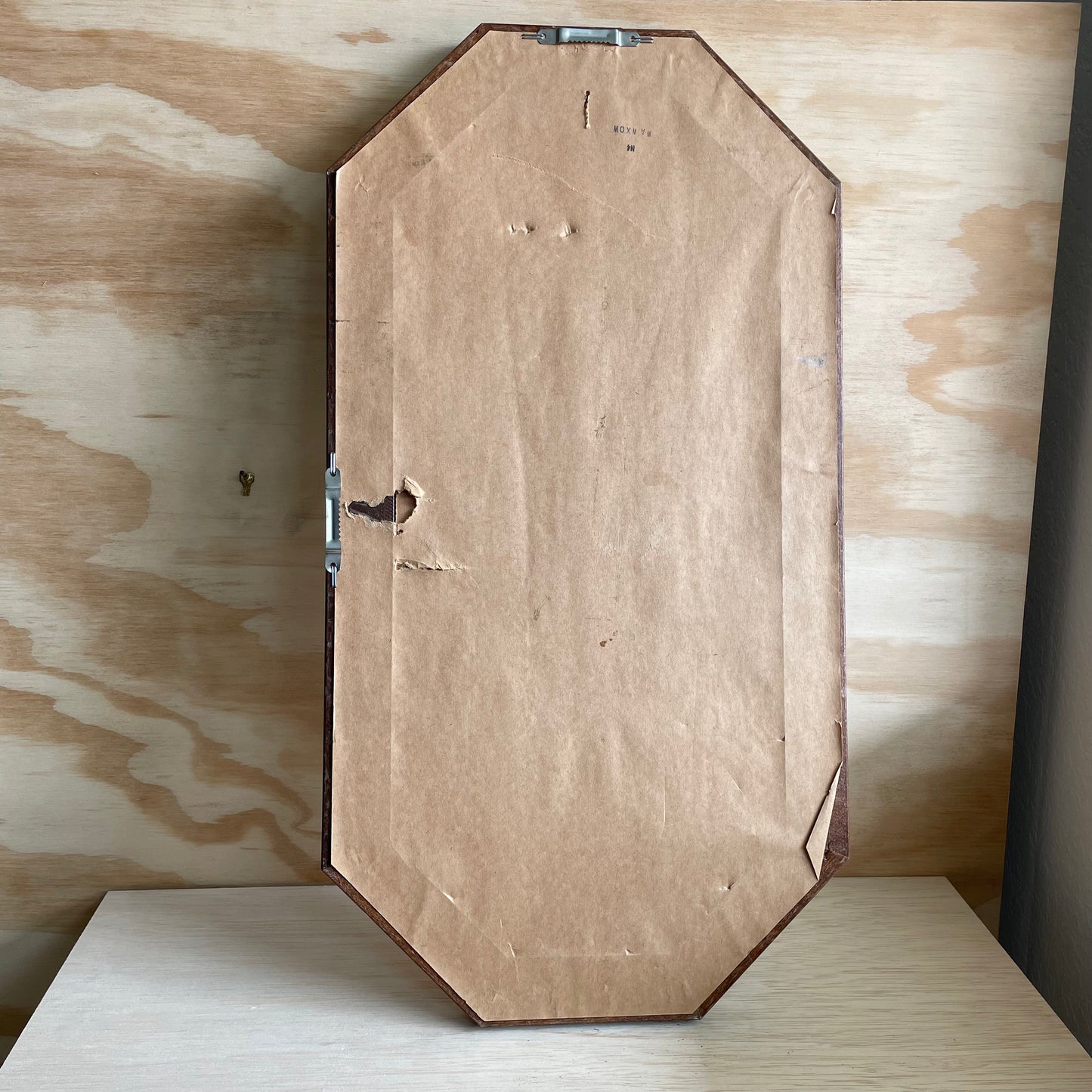 Vintage Octagonal Burl Mirror: Ready to Ship