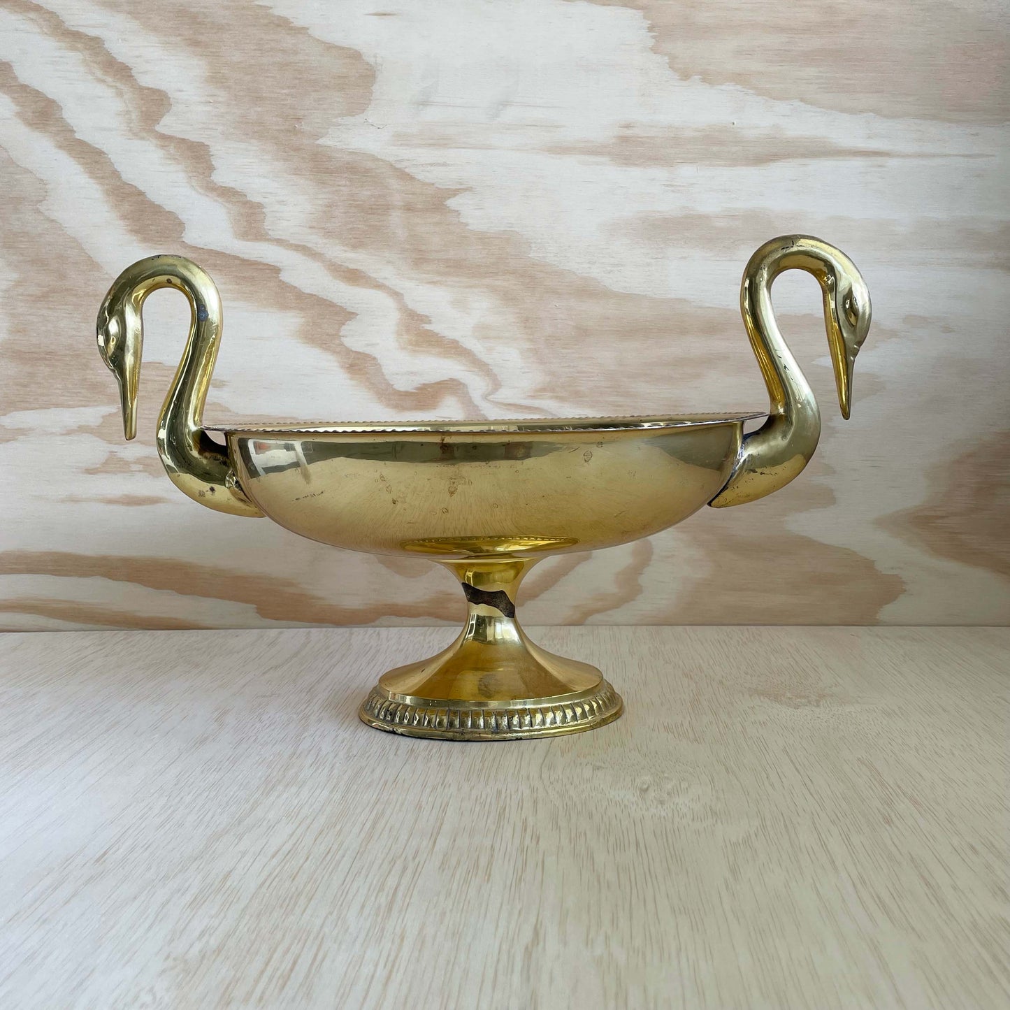 Vintage MCM Double Swan Pedestal Centerpiece