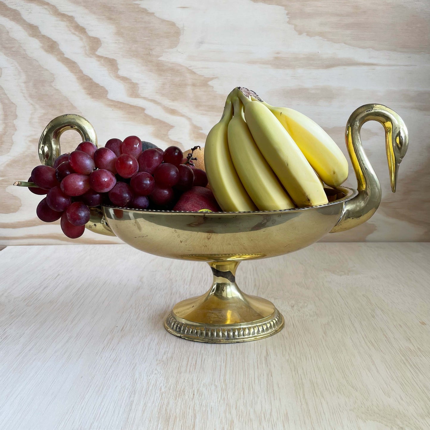 Vintage MCM Double Swan Pedestal Centerpiece