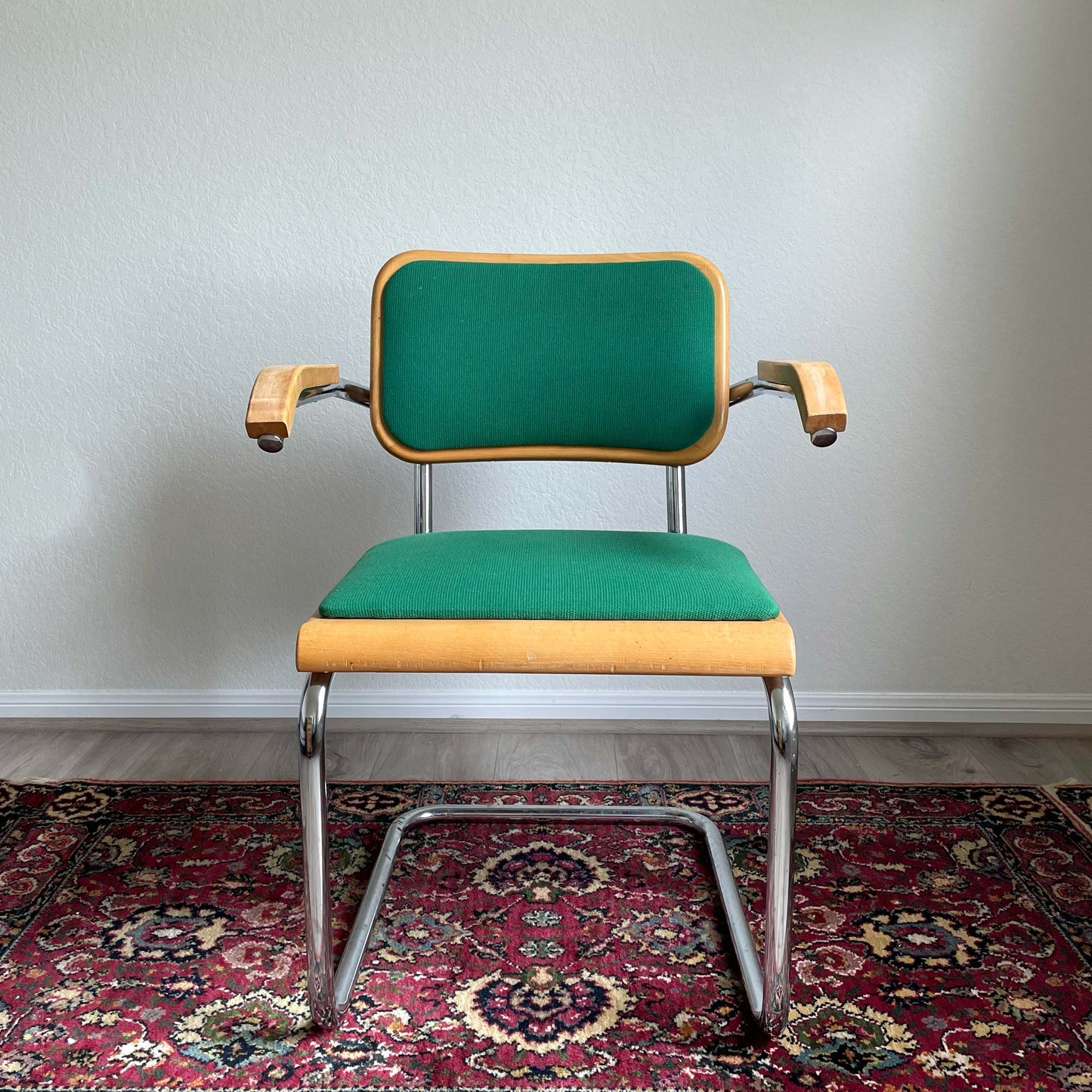 Marcel Breuer Emerald Color Cesca Style Arm Chair