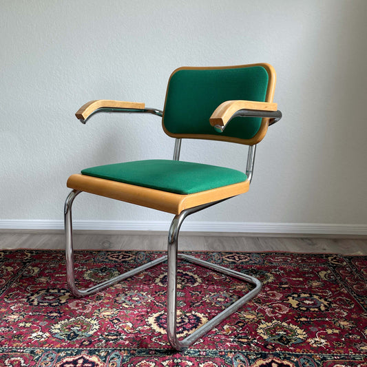 Marcel Breuer Emerald Color Cesca Style Arm Chair