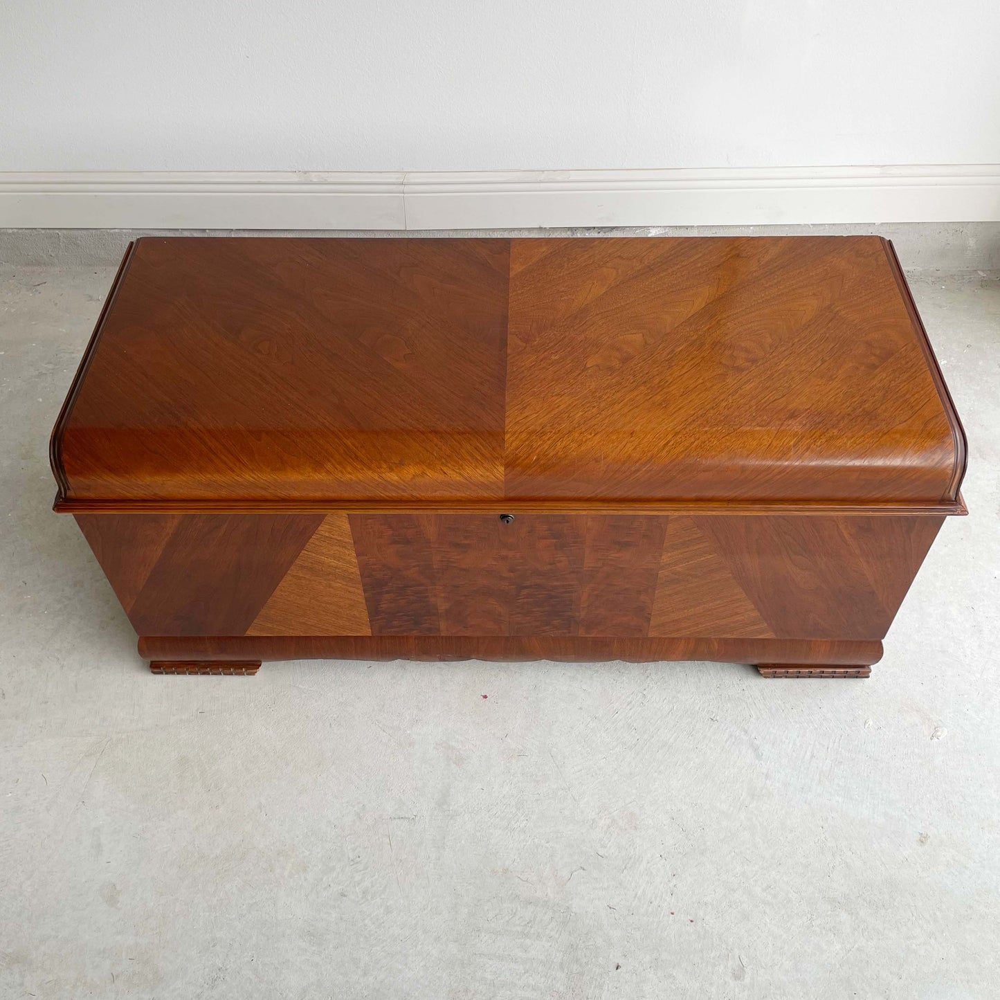 1940's Lane Furniture Waterfall Art Deco Cedar Blanket Chest