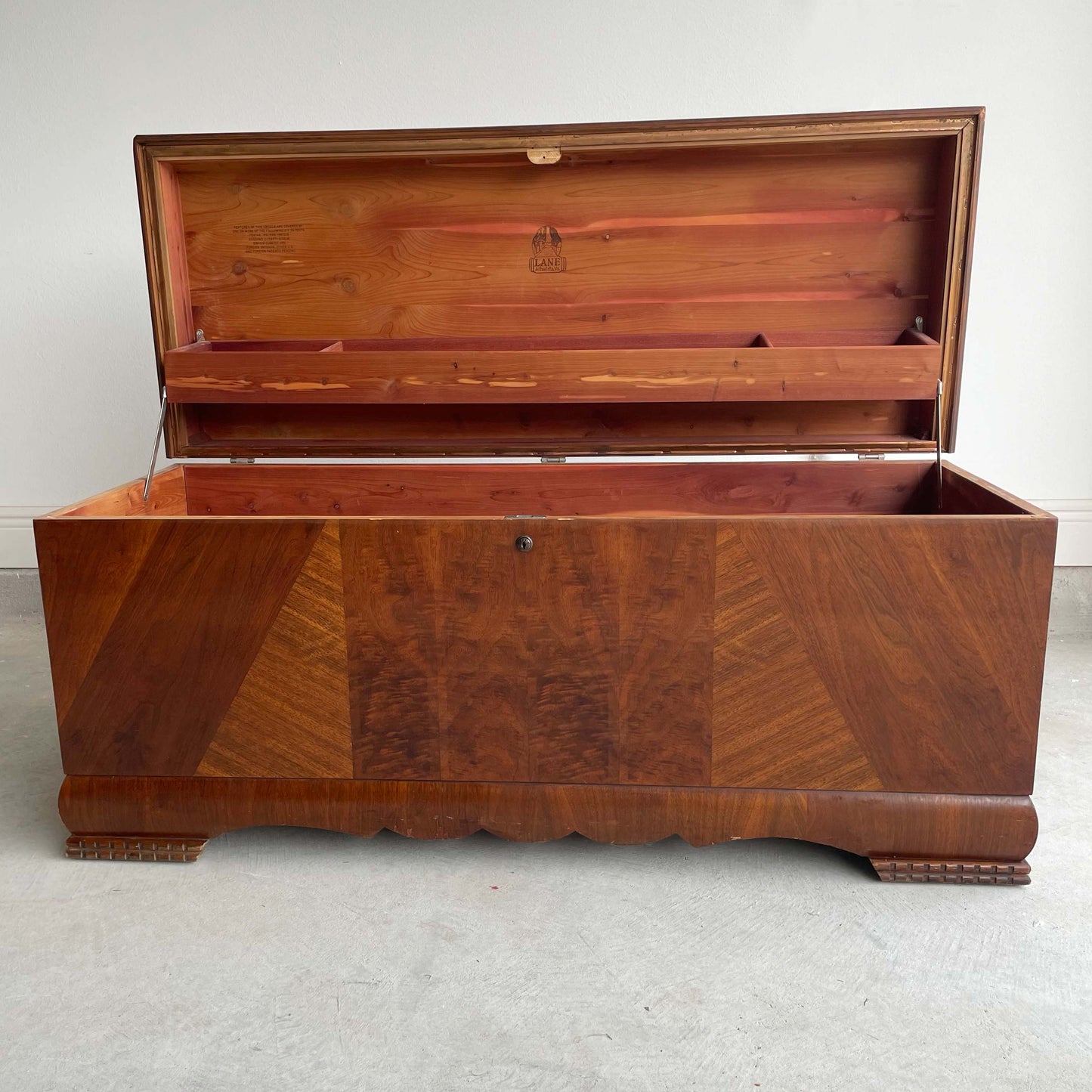 1940's Lane Furniture Waterfall Art Deco Cedar Blanket Chest