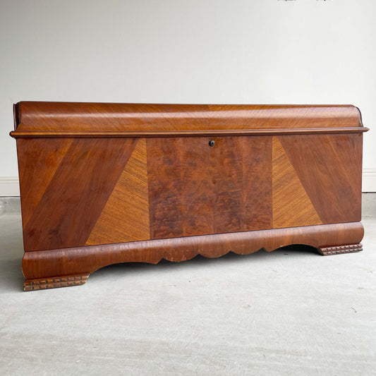 1940's Lane Furniture Waterfall Art Deco Cedar Blanket Chest