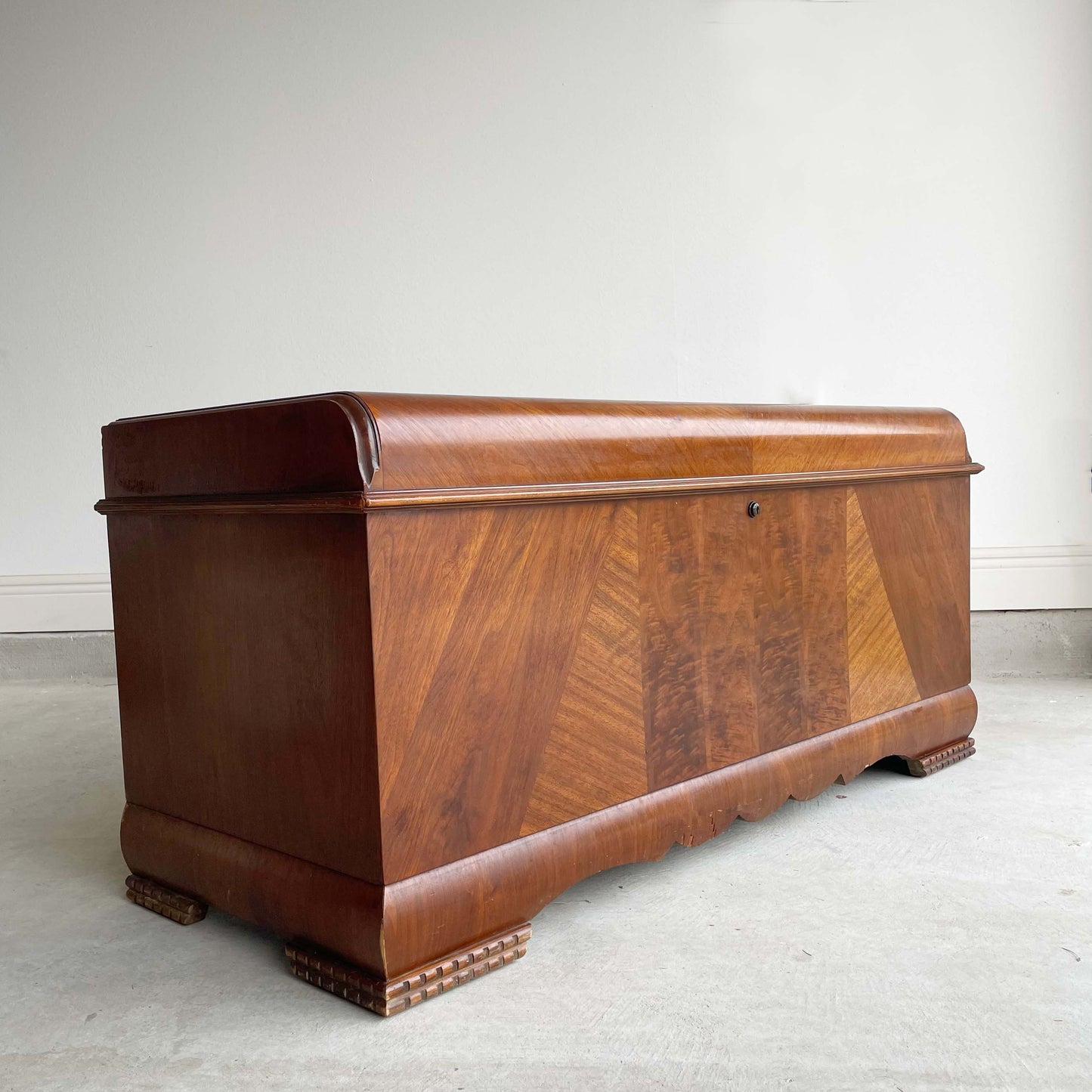 1940's Lane Furniture Waterfall Art Deco Cedar Blanket Chest