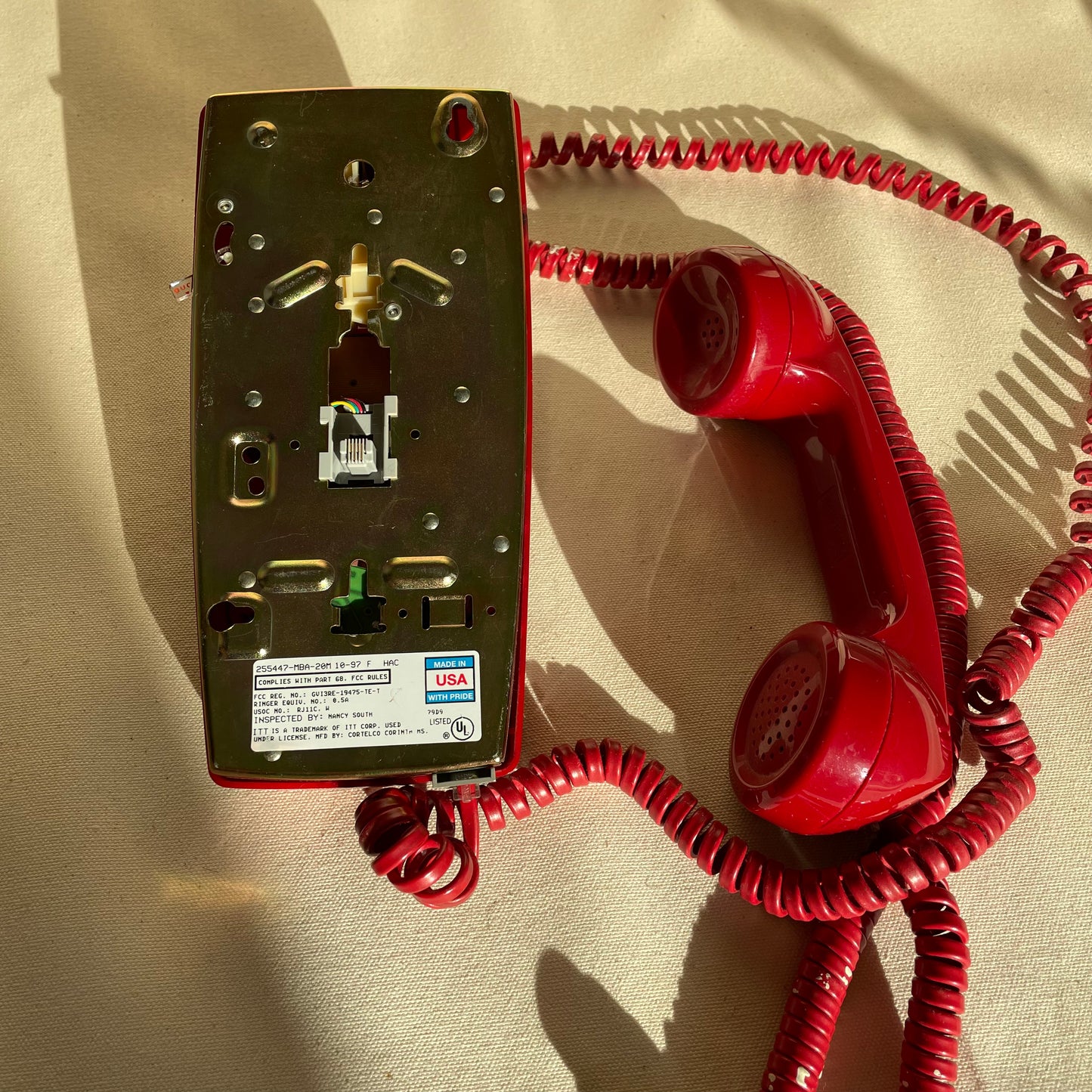 Vintage Red Telephone, Wall Hung