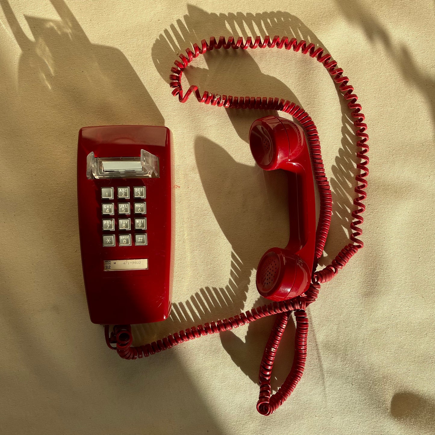 Vintage Red Telephone, Wall Hung