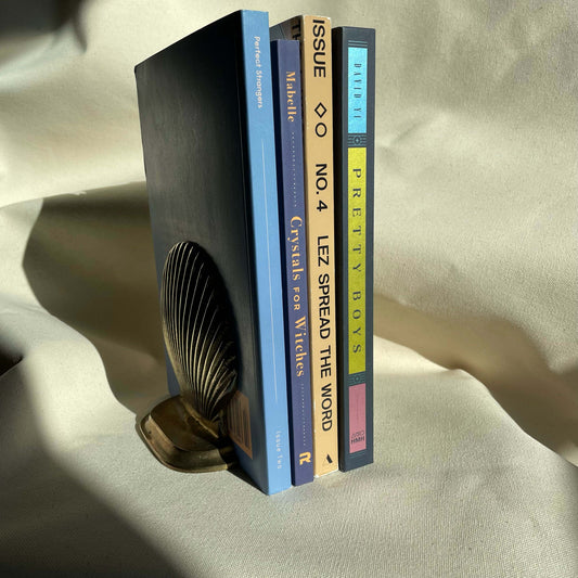Vintage Brass Shell Bookends