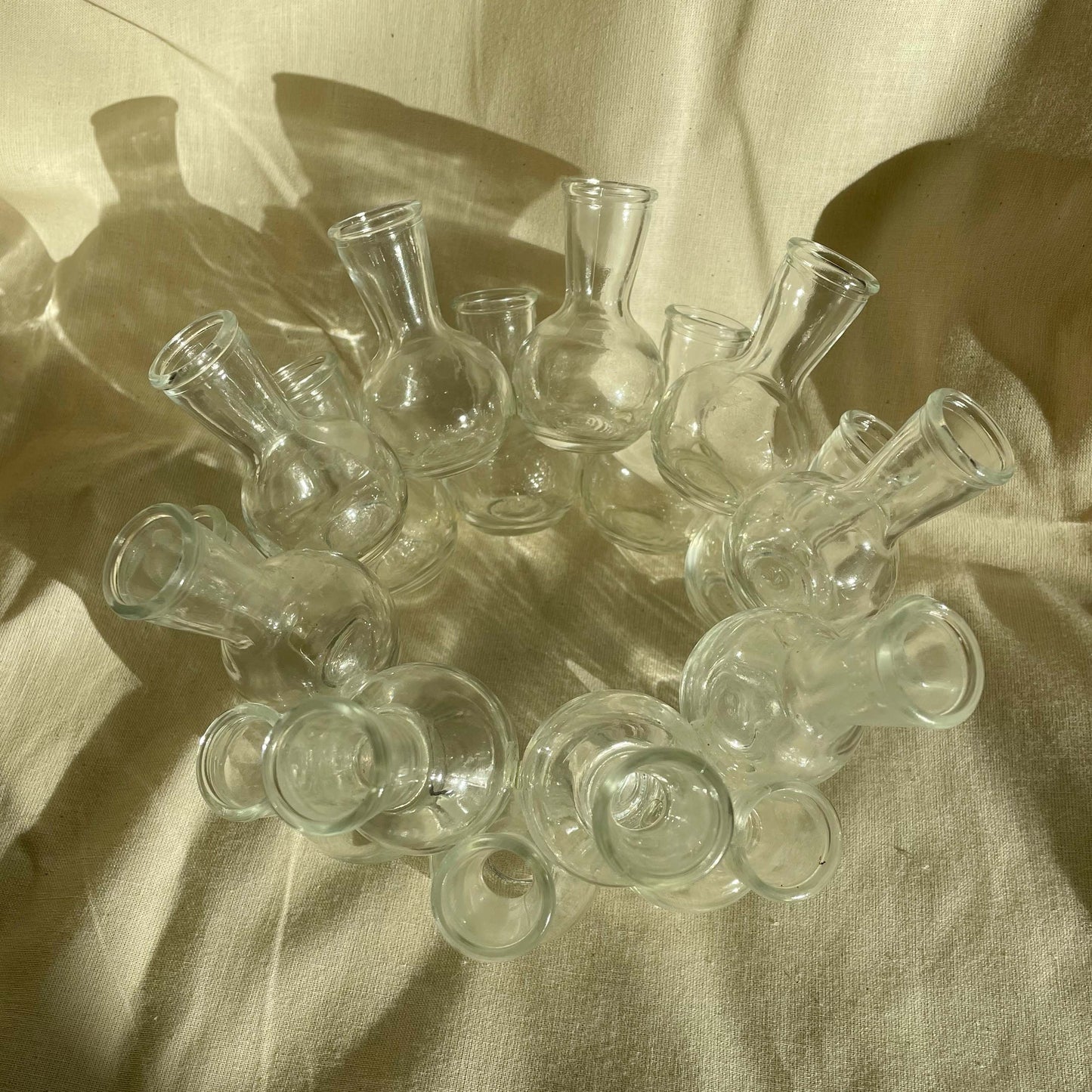 Vintage 2 Piece Clustered Glass Frog Propagation Vase