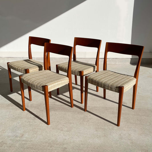 Danish Dining Chairs with Teak Frames by Svegards Markaryd, Set of 4