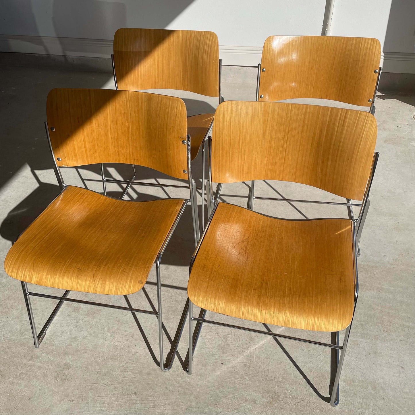 Set of 4: David Rowland 40/4 Bentwood Stackable Chair